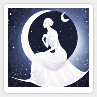 Beautiful design of moon goddess & moon Sticker